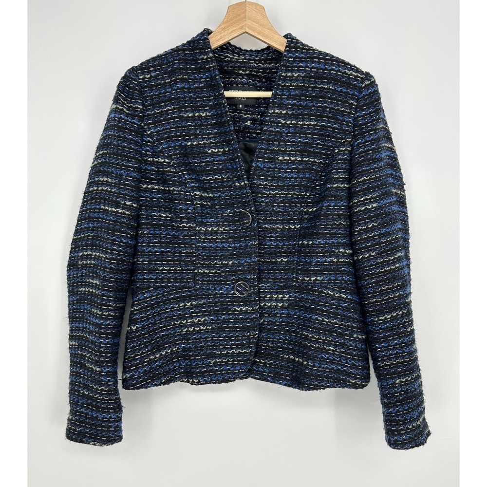 Serrani Italy Blue Black Tweed Blazer